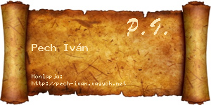 Pech Iván névjegykártya